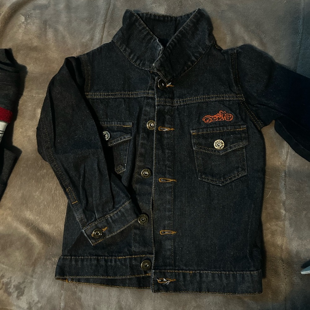 Harley-Davidson Kids Dark Denim Jacket with Orange Logo